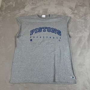 Vintage Lee Sport Pistons Basketball Tank Top Mens 2XL Gray Heather Comfort Tee‎